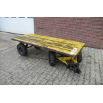 Platte kar, aanhanger, industrie trailer. Gebruikt